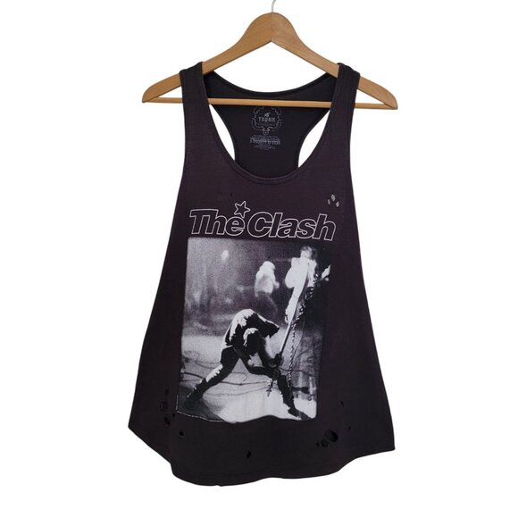 Trunk Ltd Tops - THE CLASH x TRUNK LTD Black Punk Rock Tank Top Distressed Racerback Sz M RARE